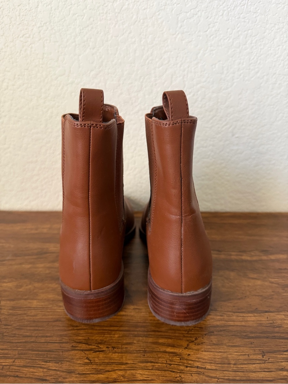 J.Crew Ankle Square Toe Chelsea Boots In Glazed Pecan Size 7 - Picture 3 of 8